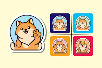 do cute kawaii fun kids animal cartoon character emoticon packs sticker design