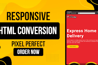 convert PSD to HTML, figma to HTML, pdf to HTML, xd to html, sketch, website
