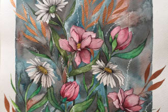 paint watercolor floral art