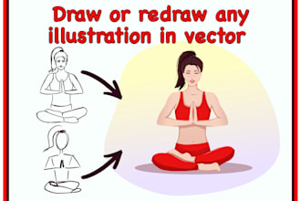 vectorize, redraw your logo or image, design a vector illustration