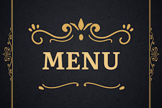 design an amazing food menu, any kind of menu design