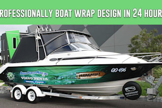 create professionally boat wrap design in 24 hours