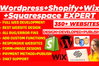 create ecommerce store wordpress, shopify, wix, squarespace
