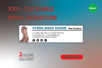 do clickable html email signature design with logo