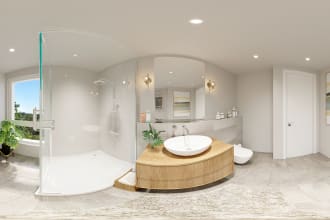 create 3d interior and render panorama 360 for virtual room