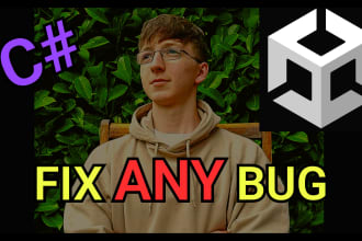 fix any bugs and errors in your unity script