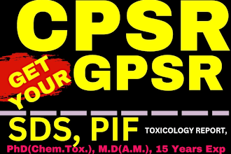 give cpsr report, pif, gmp report, gpsr, label as per eu regulations