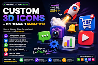create custom 3d icon and animation for you