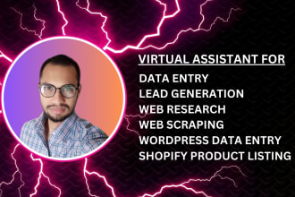 do ms excel data entry, lead generation, copy paste, typing, scraping