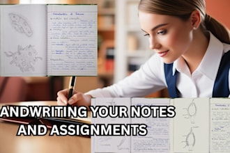 gracefully handwrite any documents, study notes and letters for you