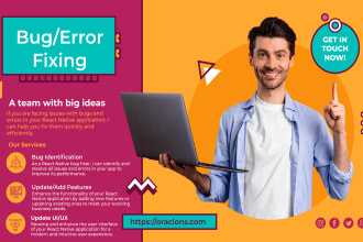 fix react native bugs, build errors and app crash as react native developer