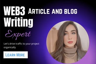 be your web3 website blog writer and content creator
