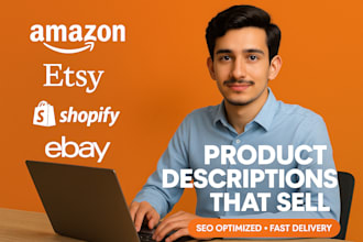 write product descriptions for amazon or shopify