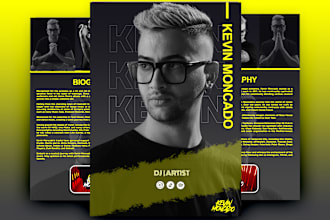 design professional speaker one sheet, media kit, press kit