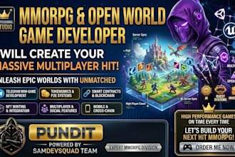 develop multiplayer mmorpg open world game in unity unreal engine
