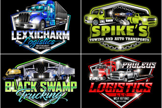 do logistics, truck, dispatcher, towing, hauling and transport logo