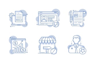 create crisp, flat, graphic vector line svg icons set