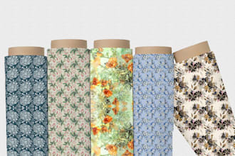 hand drawn surface pattern designs for fashion textiles