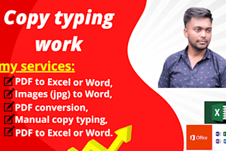 do for you convert pdf to word, jpg to pdf, copy typing jobs