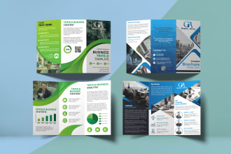 design a trifold brochure or product catalog, leaflets