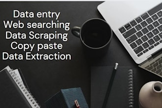do data entry, web searching, data scraping, data extraction