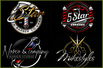 design outstanding barber shop, barber, spa and beauty salon logo