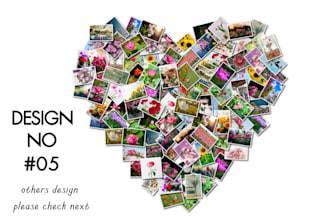 heart shape photo collage, custom love collage photo collage gift