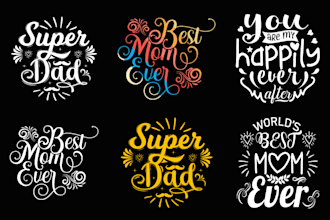 do bulk custom typography t shirt logo design
