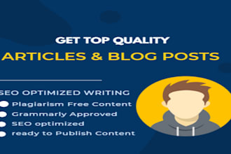 do SEO article writing , blog posts writing, content writing
