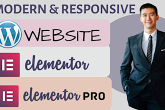 design wordpress website with wordpress elementor, elementor, elementor pro