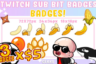 create custom twitch sub badges, bit badges or emotes