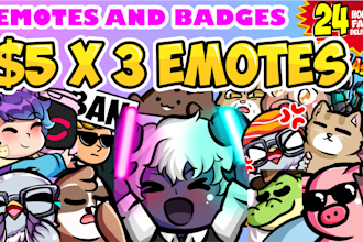 create emotes, badges, subbadges for twitch