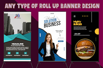 design roll up banner, pull up, retractable banner design