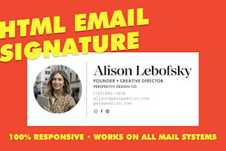 code clickable HTML email signature for outlook gmail iphone