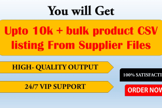 translate vendor excel file into CSV listing to shopify