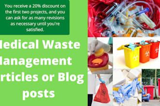 write articles or blog posts on medical waste management