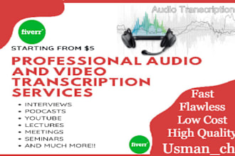 transcribe audio and transcribe video