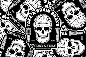 make enamel pin and stickers design