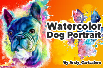 draw custom digital watercolor images of your pet