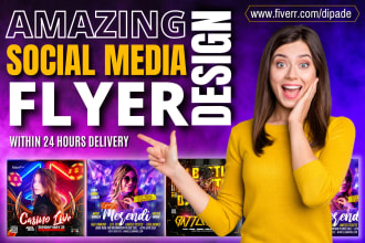 design an amazing instagram or fb social media flyer in canva or photoshop