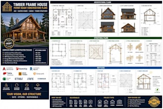 create revit bim models of timber frame, glulam, steel buildings permit drawings