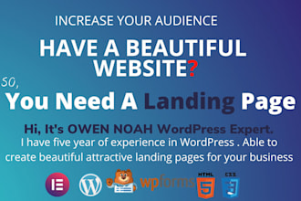 develop a modern elementor landing page