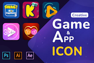 create modern game icon, app icon design and logo design