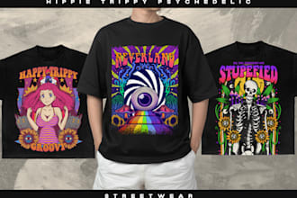 make hippie trippy psychedelic streetwear