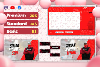 design a custom twitch overlay and logo for your stream