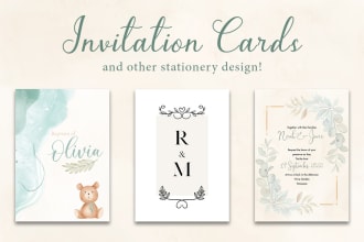 design beautiful invitation cards and other stationery