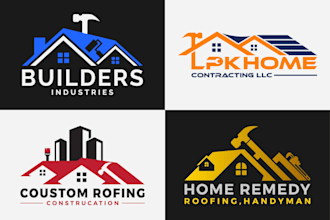 do home repair, remodeling, handyman, roofing, renovation logo design