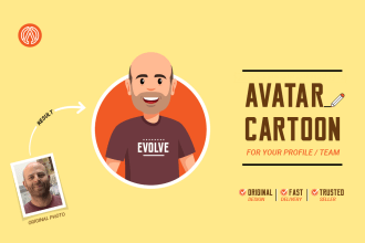 draw avatar for your profile or team picture in cartoon flat vector style