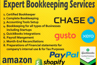 setup accounts, do complete bookkeeping on quickbooks and xero
