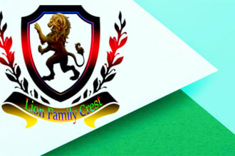 do awesome lion crest logo  in high quality